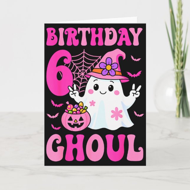 I'm 6 Years Old Girls Cute Ghost It's My 6th Birth Karte (Vorderseite)