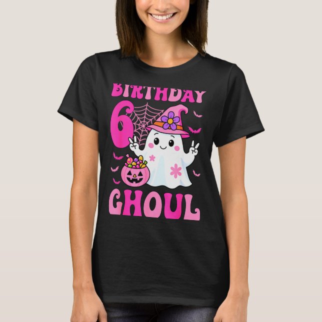 I'm 6 Years Old Girls Cute Ghost It's My 6th Birth T-Shirt (Vorderseite)