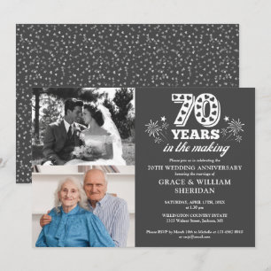 Im 70. Hochzeitstag 2 Foto Einladung