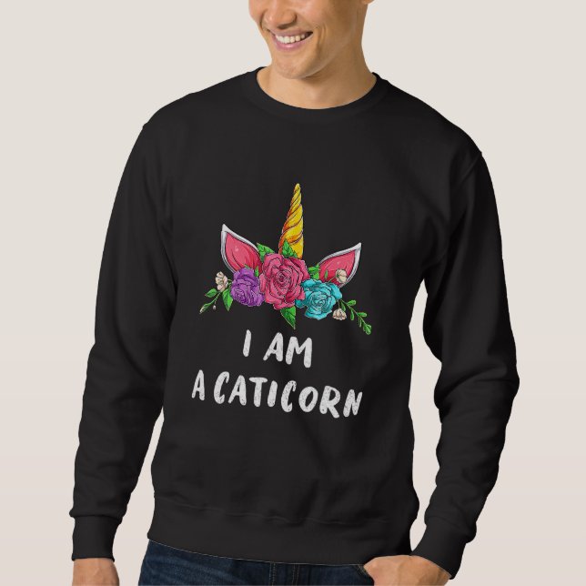 Im A Caticorn Rainbow Cat Unicorn Sweatshirt (Vorderseite)