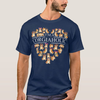 Im A Corgiaholic Herz Funny Dog Lover Corgi Lover T-Shirt