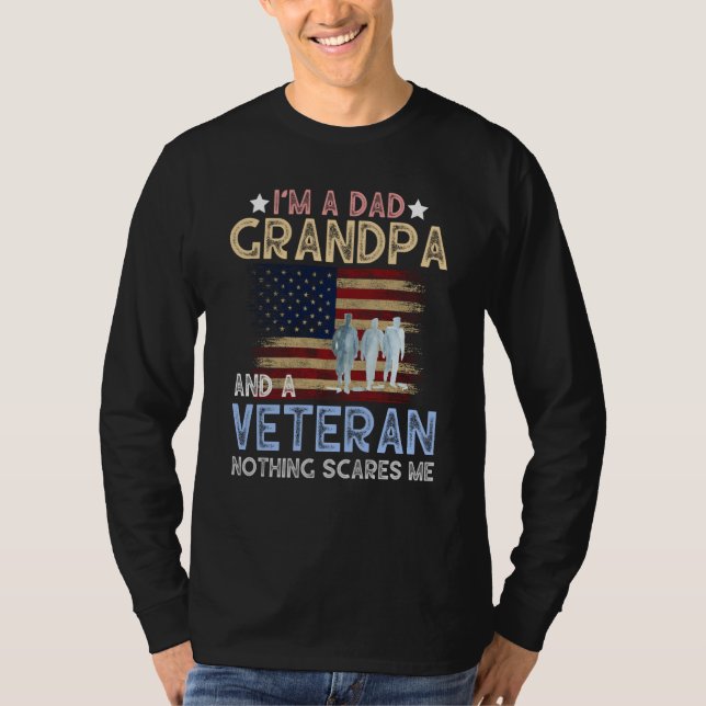 I'm A Dad Grandpa And Veteran Retro For Papa Grand T-Shirt (Vorderseite)