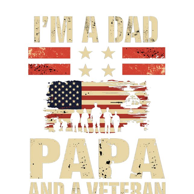 I'm A Dad Papa Veteran Design For Patriotic Proud  T-Shirt (Von Creator hochgeladen)