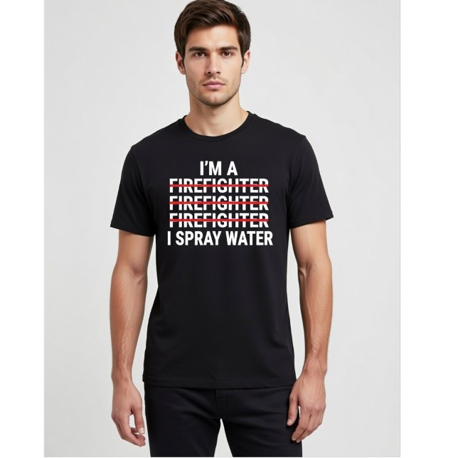 I'm a Firefighter I Spray Water Funny Fireman Meme T-Shirt (Von Creator hochgeladen)