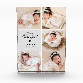 I'm A Grandpa 5-Photo Baby's Name & Birth Date Fotoblock
