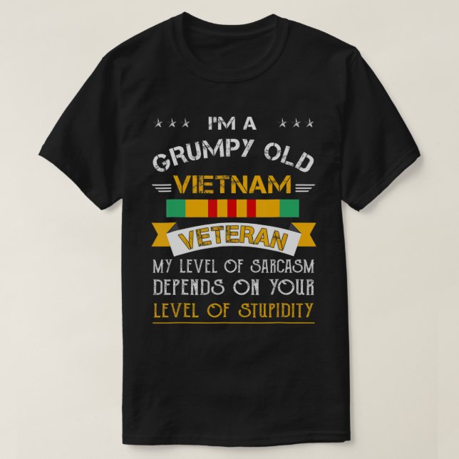 Im A Grumpy Old Vietnam Veteran T - Shirt (Design vorne)