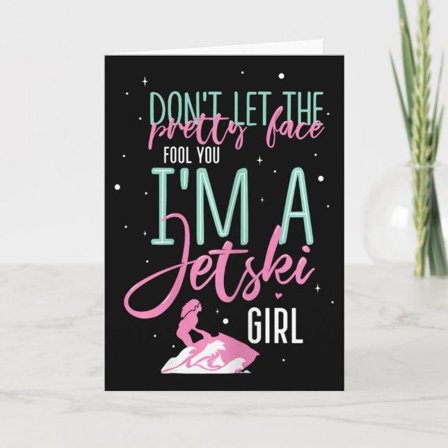 I'm A Jet Ski Girl Funny Saying Racing  Karte (Vorderseite)
