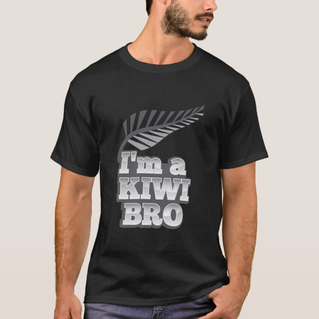 im a KIWI Bro New Zealand with silver fern Fitted  T-Shirt (Vorderseite)