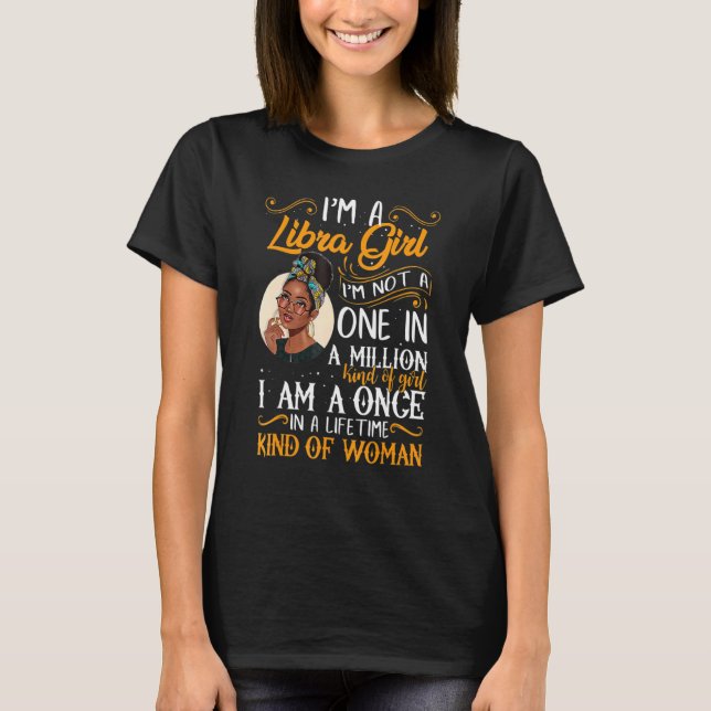I'm A Libra Girl Black Women September October Bda T-Shirt (Vorderseite)