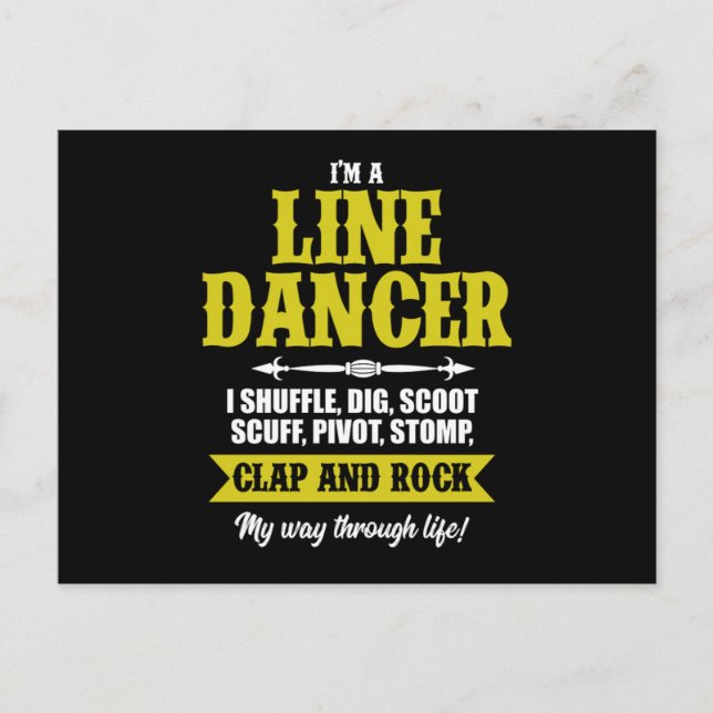 Im A Line Dancer Line Dancing Line Dance Geschenk Postkarte (Vorderseite)