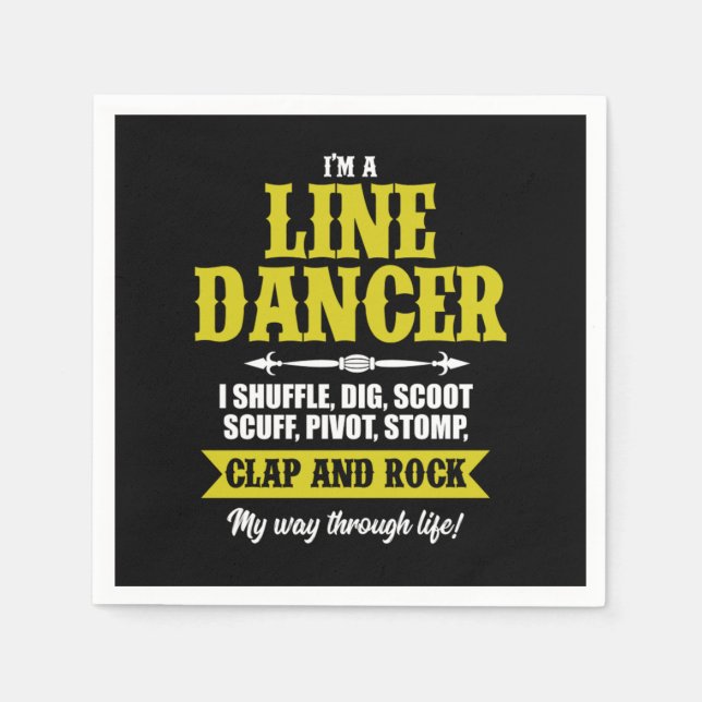 Im A Line Dancer Line Dancing Line Dance Geschenk Serviette (Vorderseite)