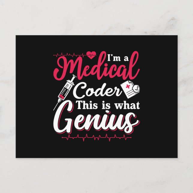I'm A Medical Coder This Genius Coding Programmer Postkarte (Vorderseite)