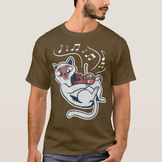 Im A Meowsician Violin Playing Cat Gift T-Shirt
