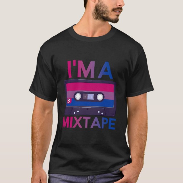 Im A Mixtape Cassette Biuality Bi Pride Biual T-Shirt (Vorderseite)
