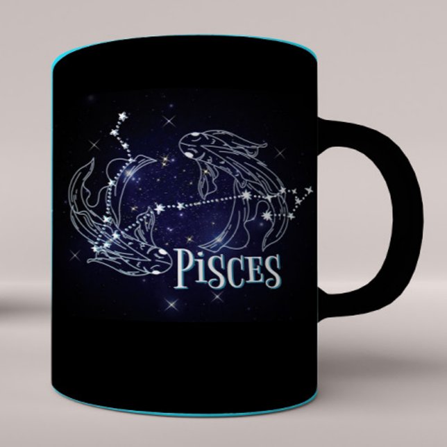Im A Pisces Zodiac.Trendy Pisces Zodiac Signature  Zweifarbige Tasse (Von Creator hochgeladen)
