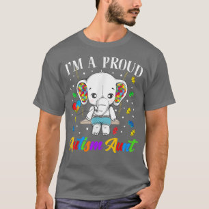 Im A Proud Autism Aunt Cute Elephant Puzzle Piece T-Shirt