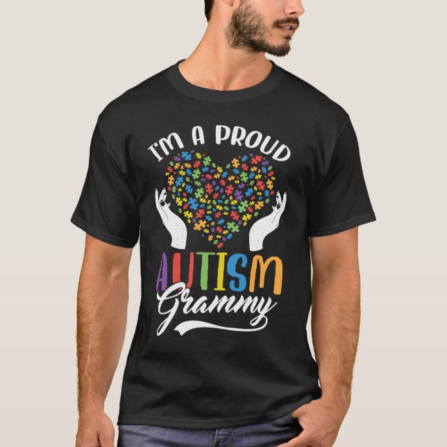 I'm A Proud Autism Grammy Autism Puzzle Heart Awar T-Shirt (Vorderseite)