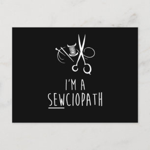 IM A Sewciopath Funny Sewing Quilting Spaß Postkarte