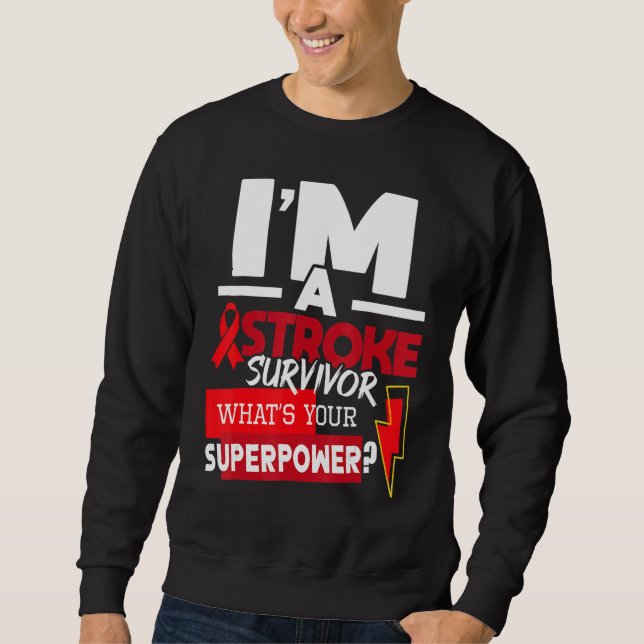 I'm A Stroke Survivor  Stroke Awareness Red Ribbon Sweatshirt (Vorderseite)