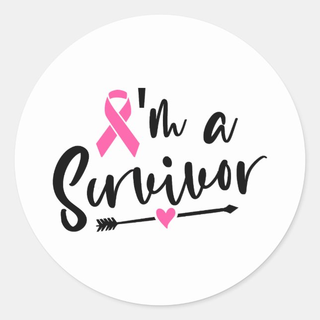 I'm A Survivor Breast Cancer Awareness Runder Aufkleber (Vorderseite)