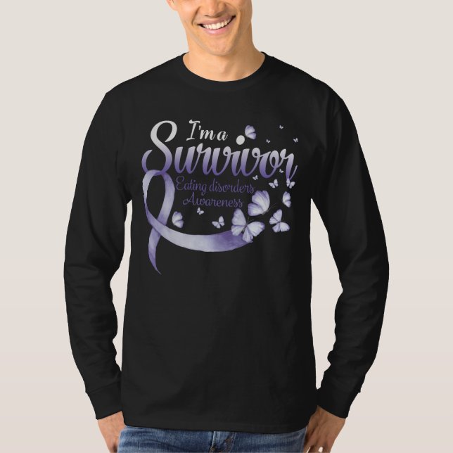 I'm A Survivor Eating Disorders Awareness Butterfl T-Shirt (Vorderseite)