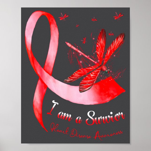 I'm A Survivor Heart Disease Awareness Month Red R Poster (Vorne)