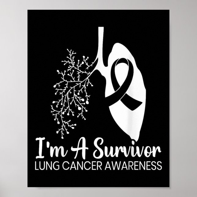 Im a Survivor Lungenkrebs Awareness Month White Ri Poster (Vorne)