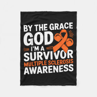 Im A Survivor Orange Ribbon Multiple Sclerosis Awa Fleecedecke