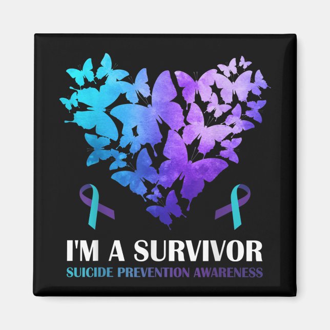 Im a Survivor Suicide Prevention Awareness Butterf Magnet (Vorne)