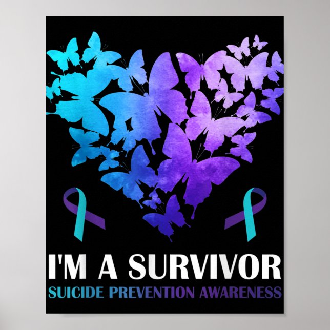 Im a Survivor Suicide Prevention Awareness Butterf Poster (Vorne)
