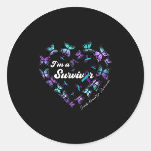 Im a Survivor Suicide Prevention Awareness Butterf Runder Aufkleber