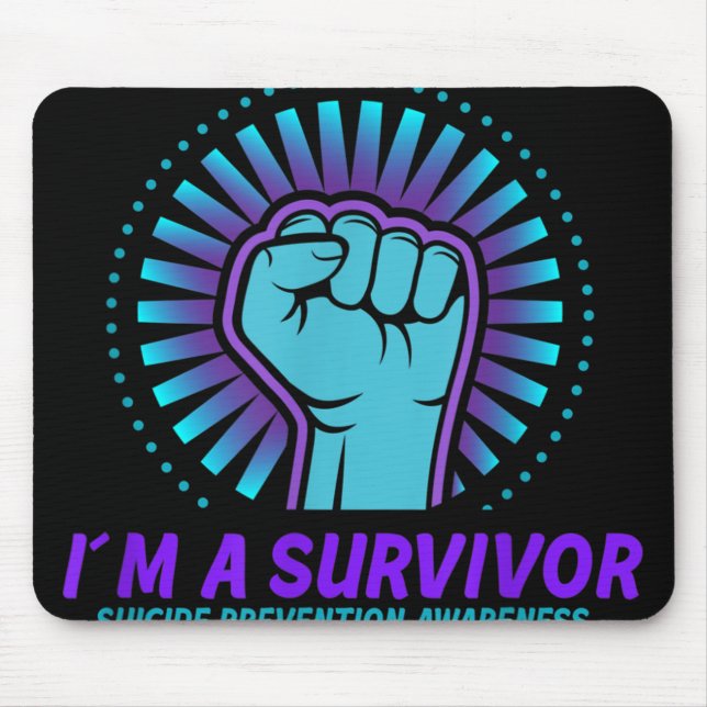Im a Survivor Suizidprävention Bewusstsein Mousepad (Vorne)