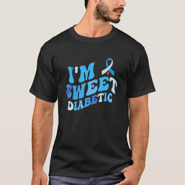 Im A Sweet Typ 1 Diabetes Awareness T1D Blue Rib T-Shirt (Vorderseite)