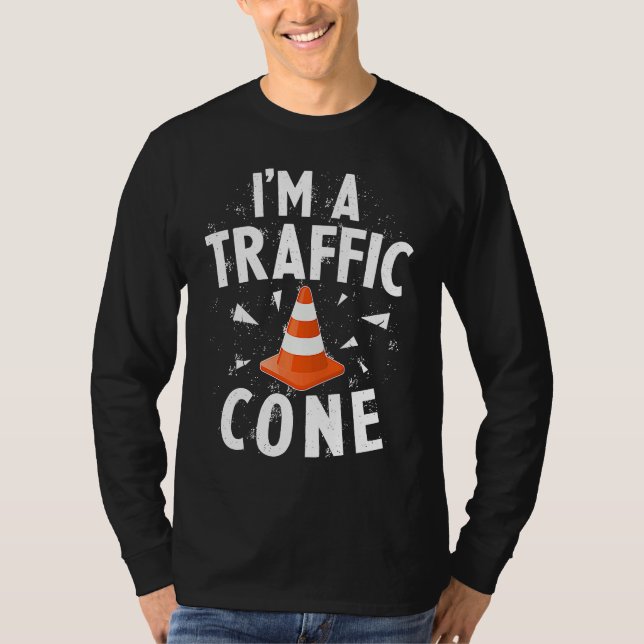I'm A Traffic Cone Lazy Easy Simple Halloween Cost T-Shirt (Vorderseite)