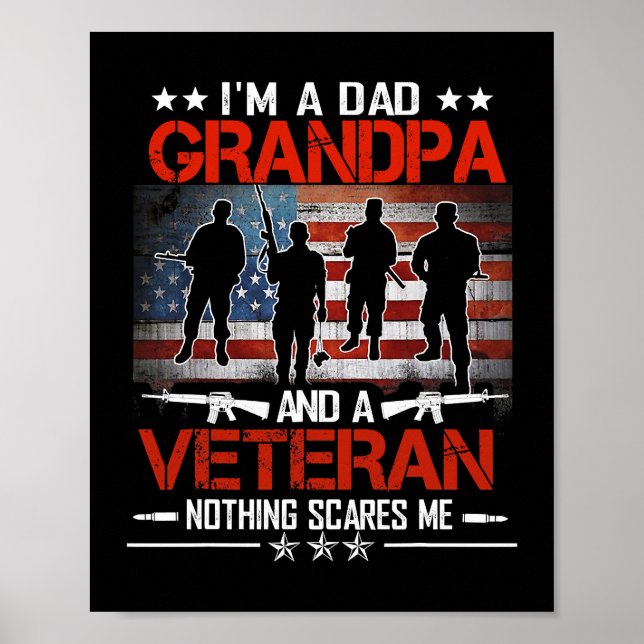 Im a Vater Grandpa Proud Veteran Veteran Fathers D Poster (Vorne)