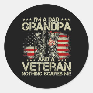 Im A Vater Opa Veteran Veteran Vathers Day Shirts Runder Aufkleber