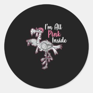 Im All Pink Innen Funny Halloween Flamingo Geschen Runder Aufkleber