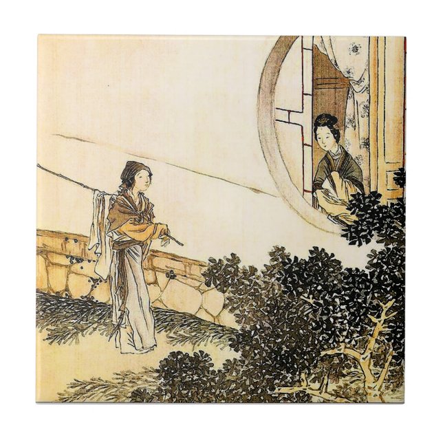 Im alten Japan Fliese (Vorderseite)