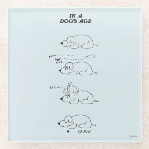 Im Alter eines Hundes Glasuntersetzer