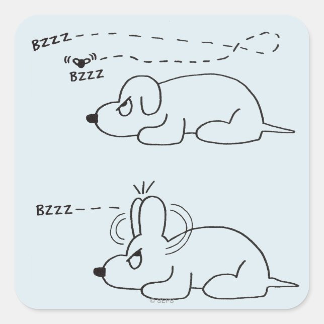 Im Alter eines Hundes Quadratischer Aufkleber (Vorderseite)