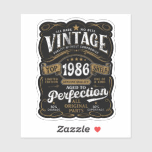 Im Alter Perfektion Vintage 1986 Geburtstag 40.   Aufkleber