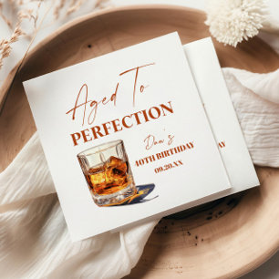 Im Alter Perfektion Whiskyglas Geburtstagsfeier Serviette