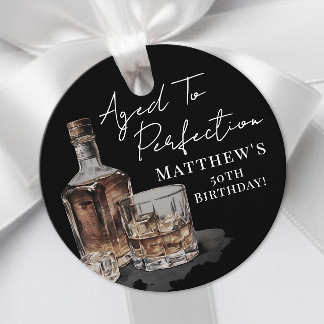 Im Alter zur Perfektion Geburtstag Geschenkanhänger (Aged To Perfection Birthday Favor Tags)