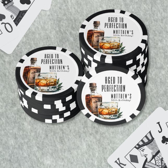 Im Alter zur Perfektion Geburtstagsfeier Pokerchips (Aged To Perfection Birthday Party Poker Chips)