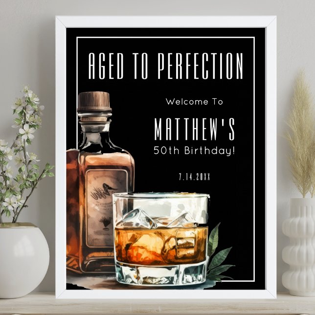 Im Alter zur Perfektion Geburtstagsfeier Poster (Aged To Perfection Birthday Party Poster)