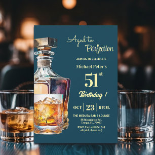 Im Alter zur Perfektion Männer 51. Whiskey Geburts Einladung