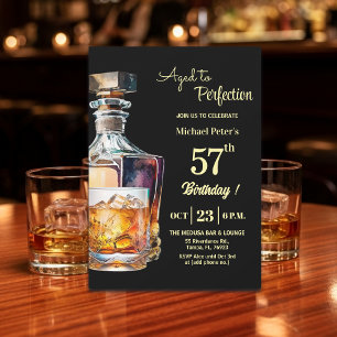 Im Alter zur Perfektion Männer 57. Whiskey Geburts Einladung