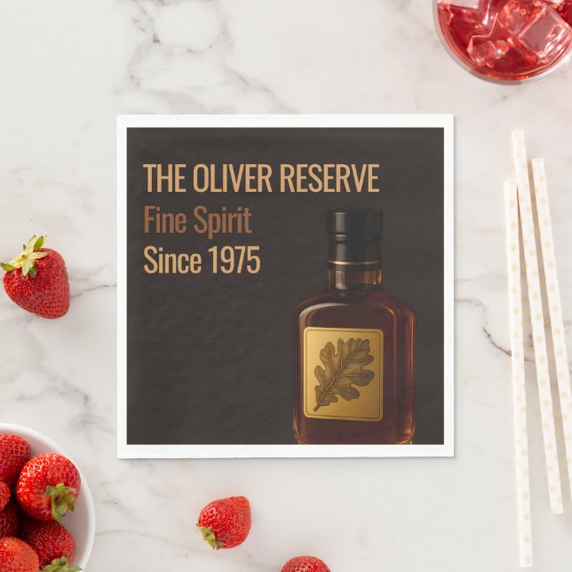 Im Alter zur Perfektion | Whisky Geburtstag Serviette (Beispiel)