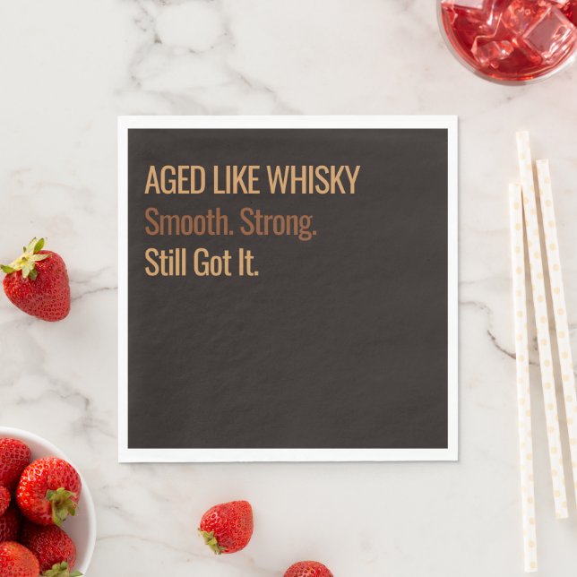 Im Alter zur Perfektion | Whisky Geburtstag Serviette (Beispiel)