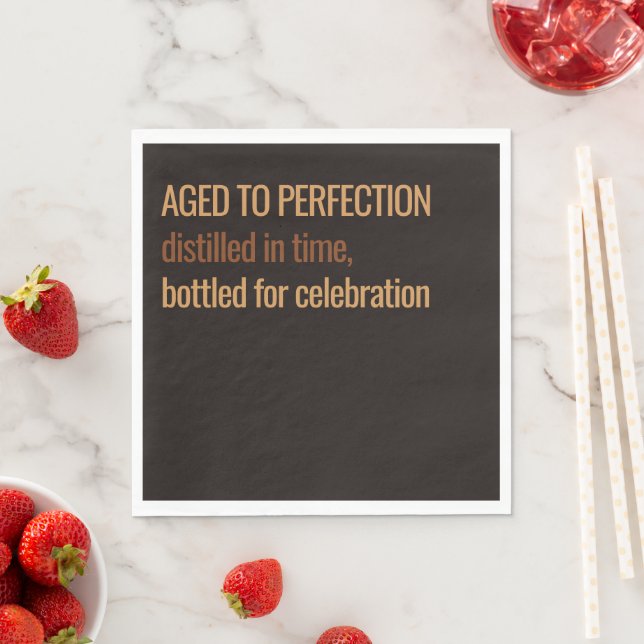 Im Alter zur Perfektion | Whisky Geburtstag Serviette (Beispiel)